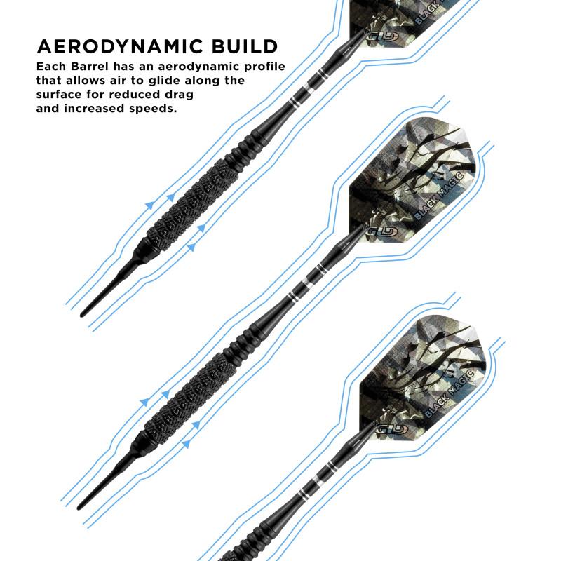 Viper Black Magic Soft Tip Darts 10 Knurled Rings 18 Grams