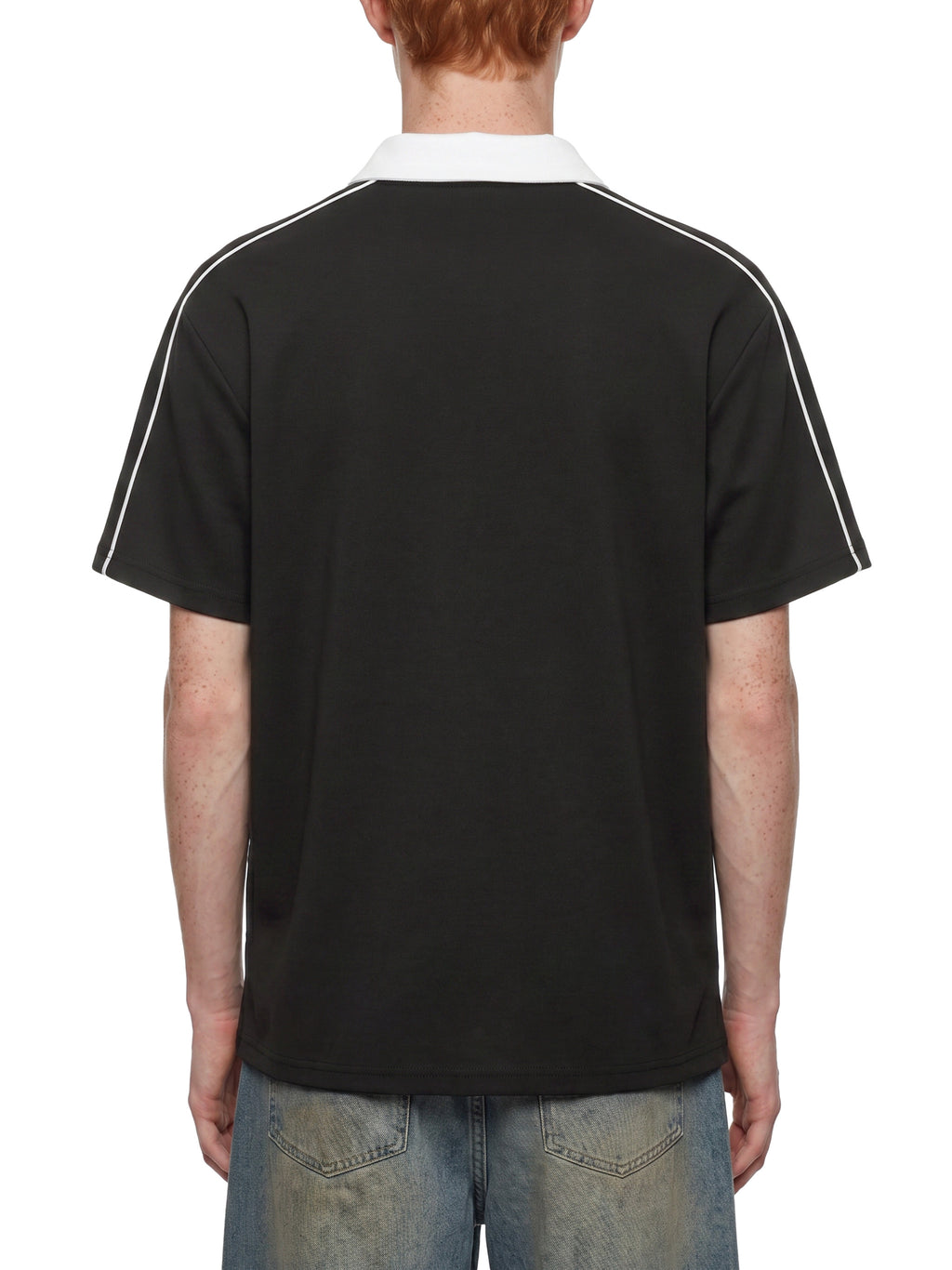 Contrast Collar Short-Sleeve Polo Shirt