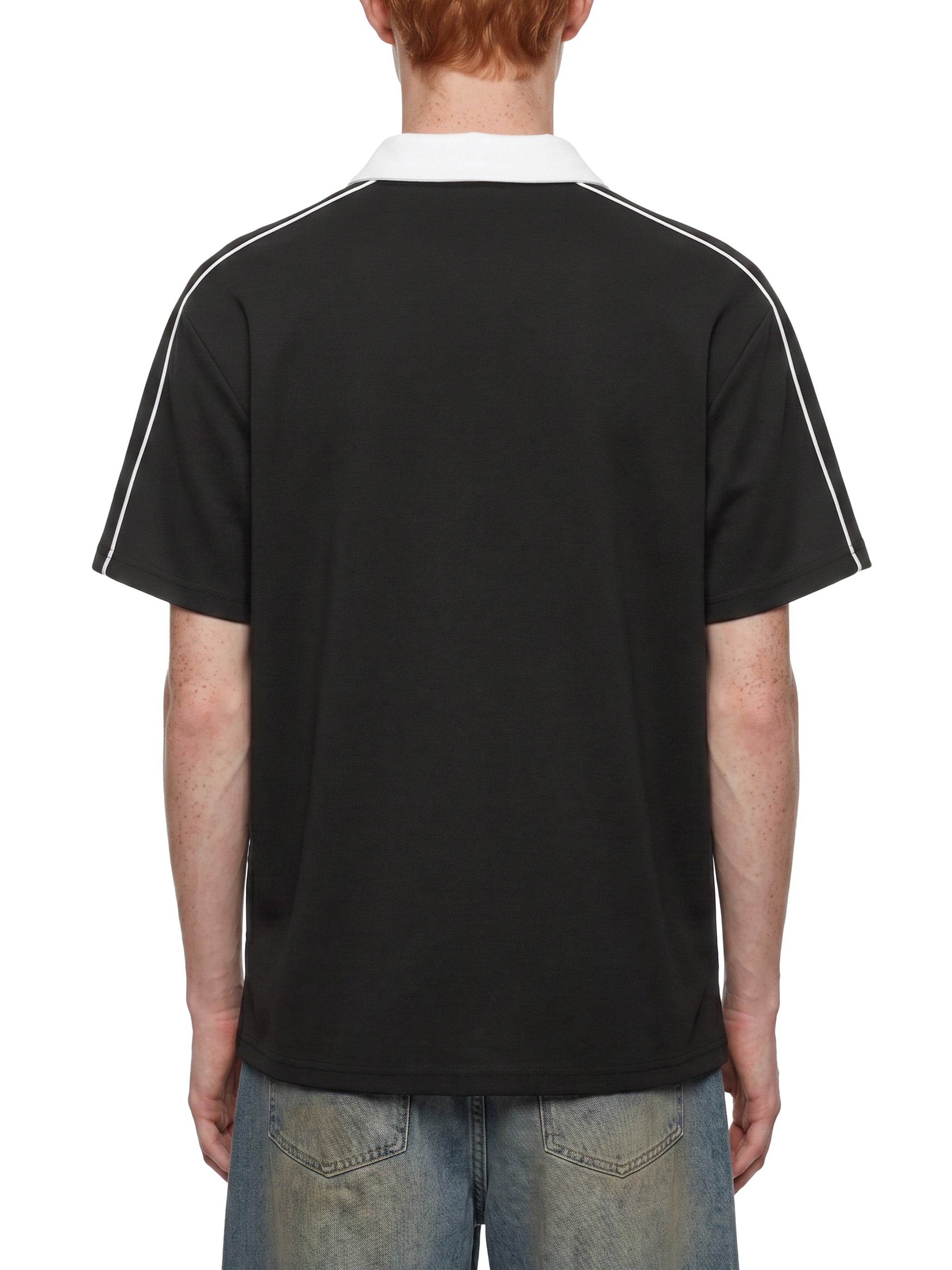Contrast Collar Short-Sleeve Polo Shirt