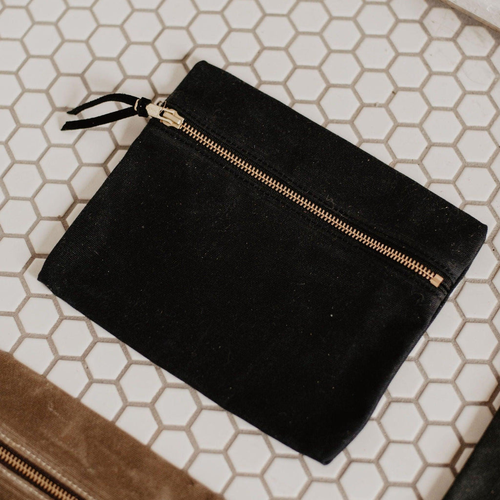 Waxed Canvas Utility Pouch  - USA Made