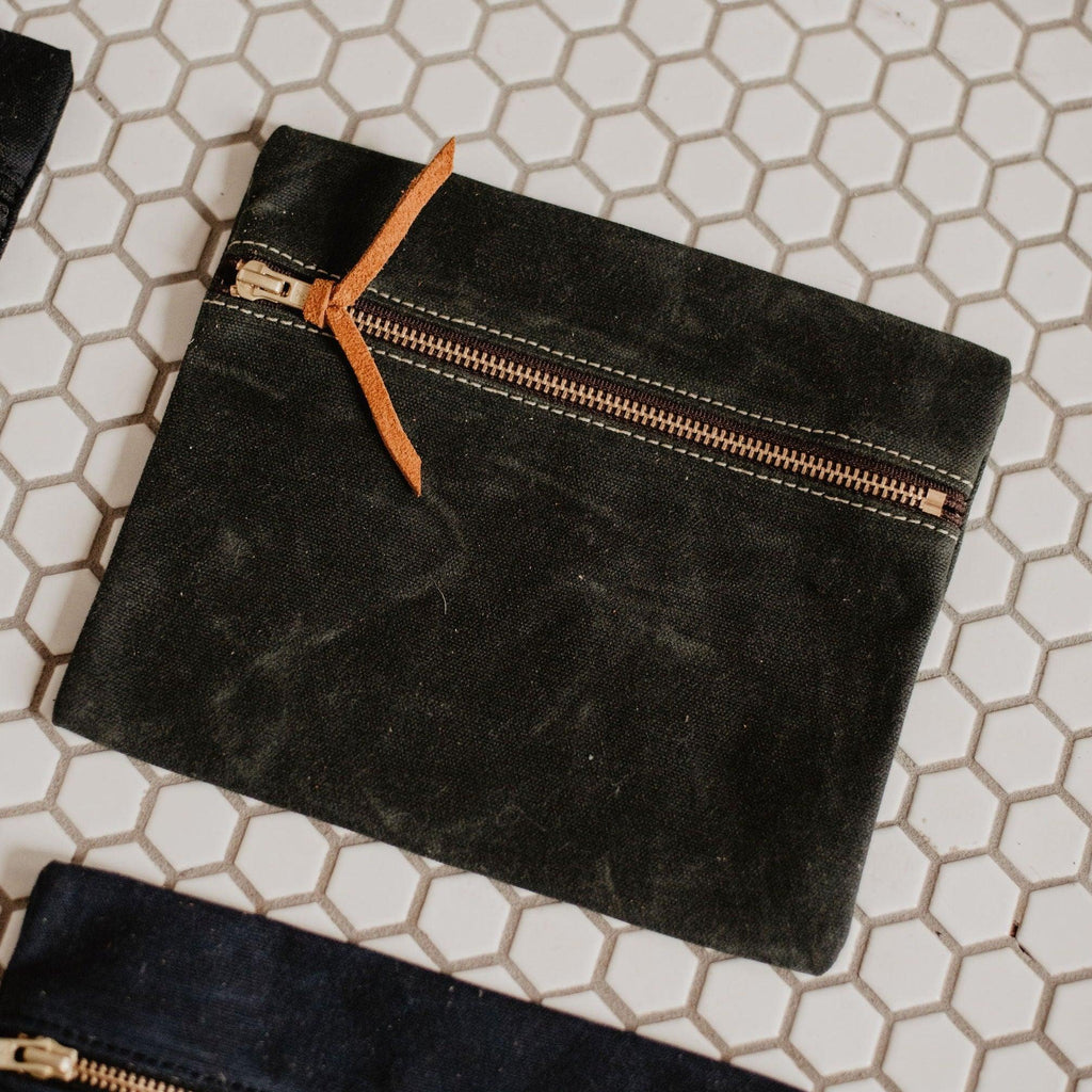 Waxed Canvas Utility Pouch  - USA Made