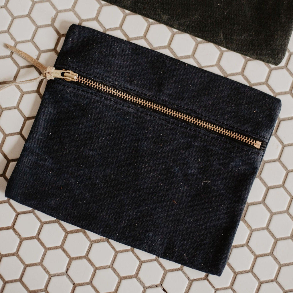 Waxed Canvas Utility Pouch  - USA Made