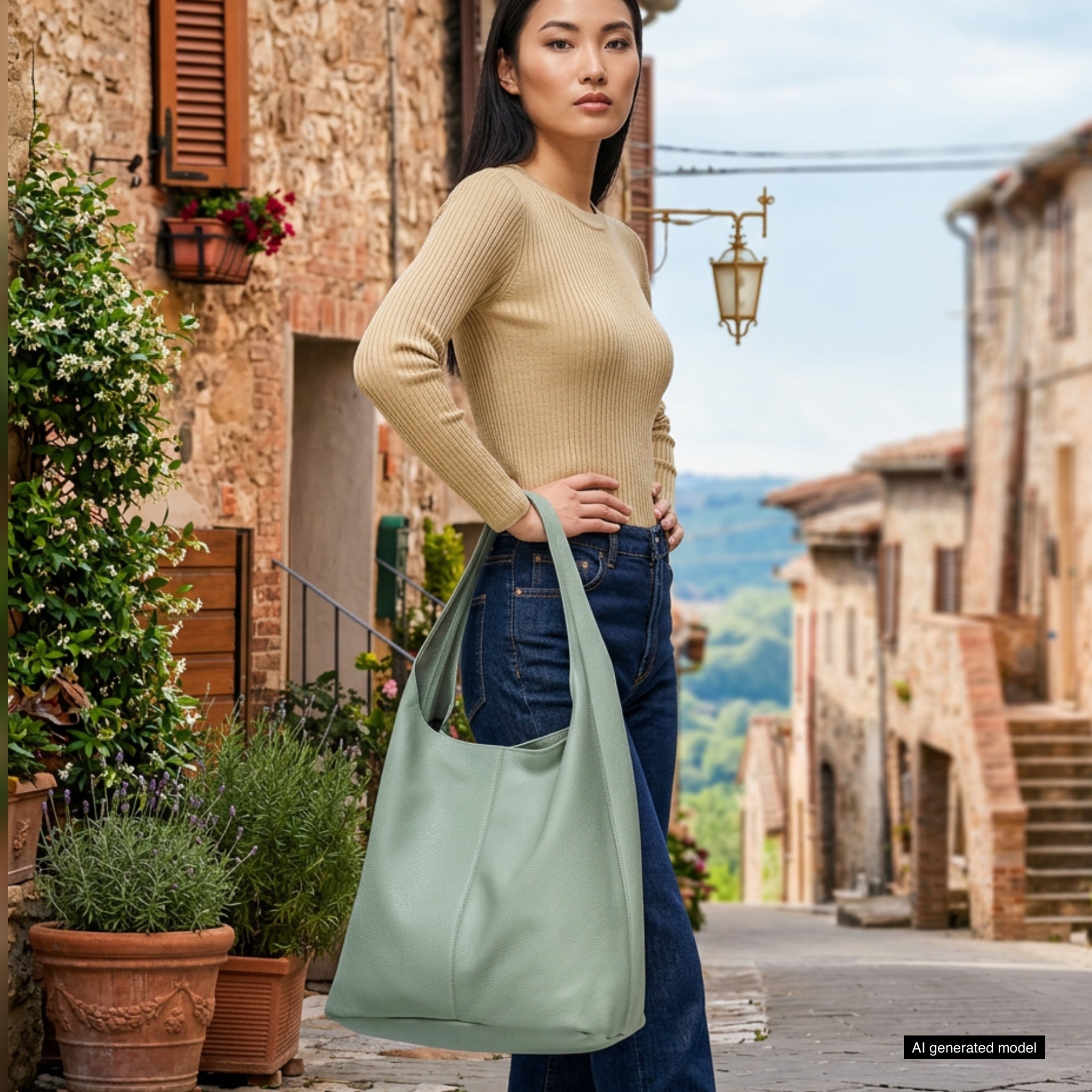 Italian Full-Grain Leather Hobo Bag | Siena