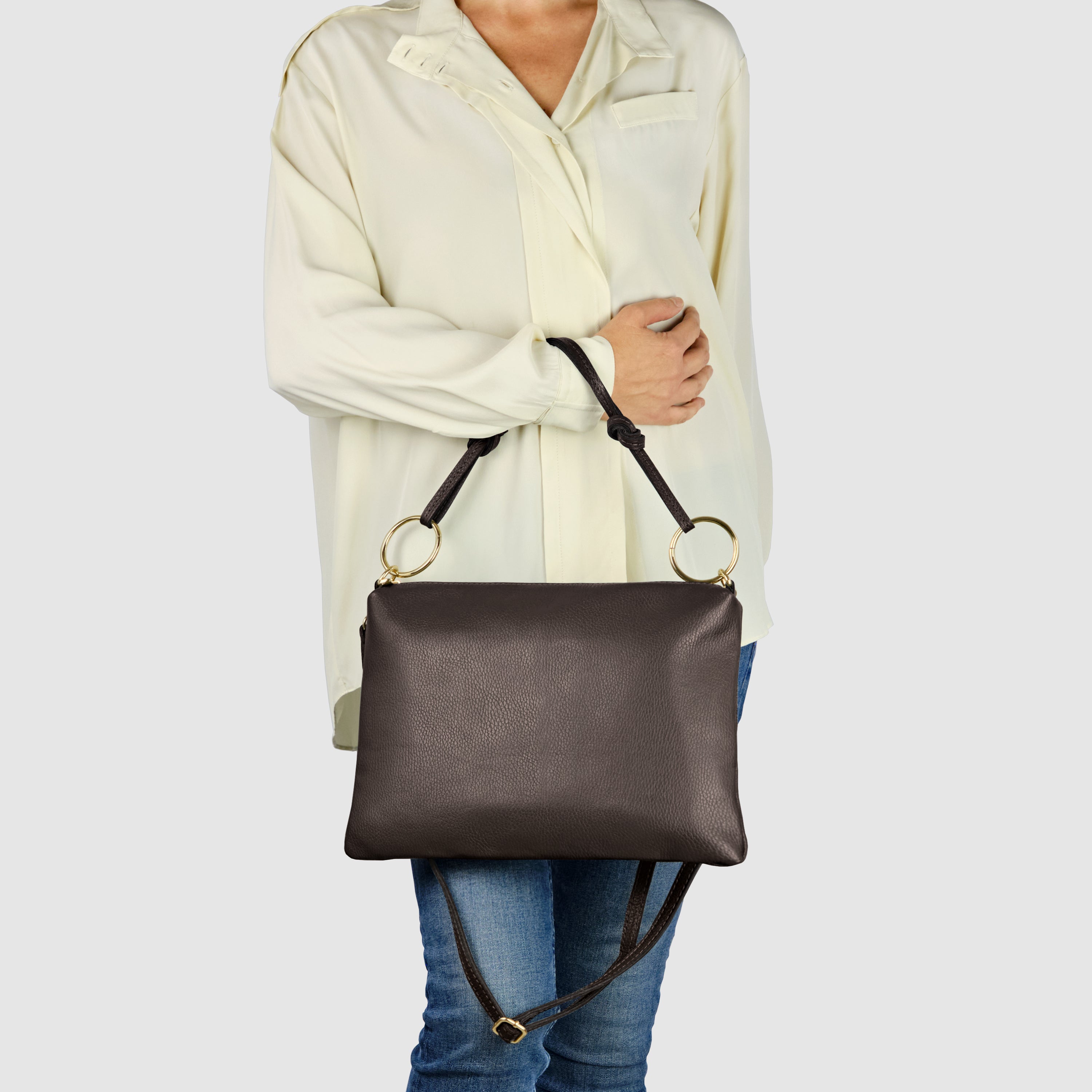 Italian Full-Grain Leather Shoulder Bag | Livorno