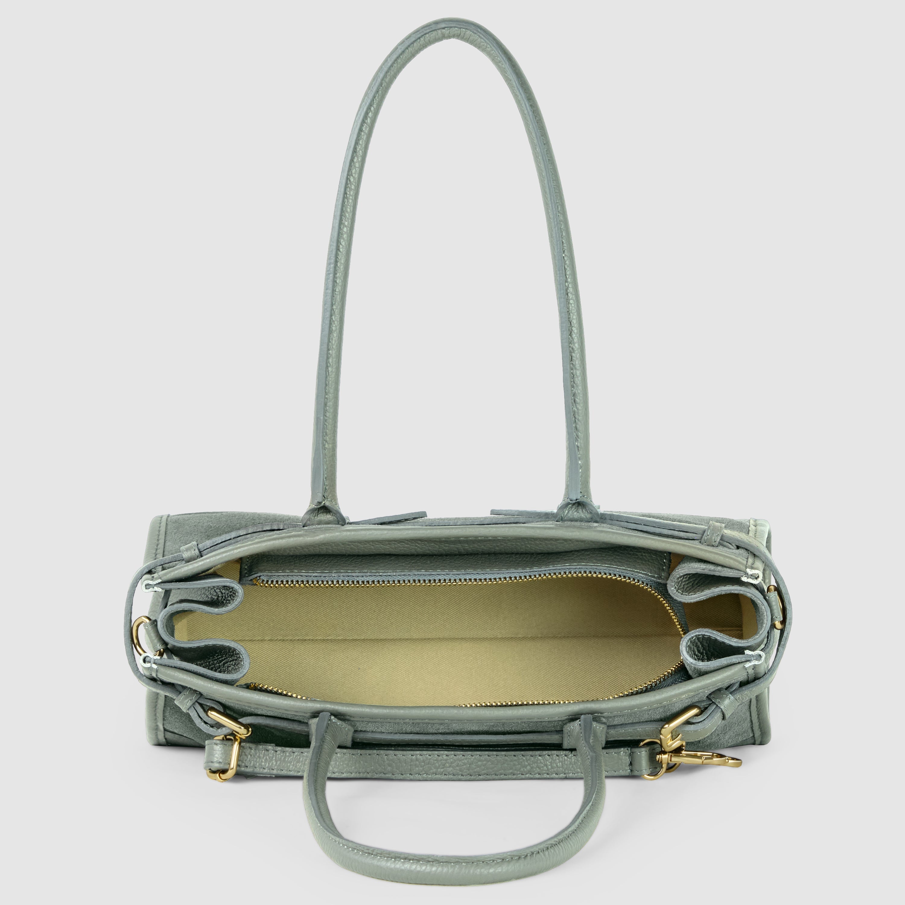 Italian Genuine Suede & Full-Grain Leather Shoulder Bag | Lodi
