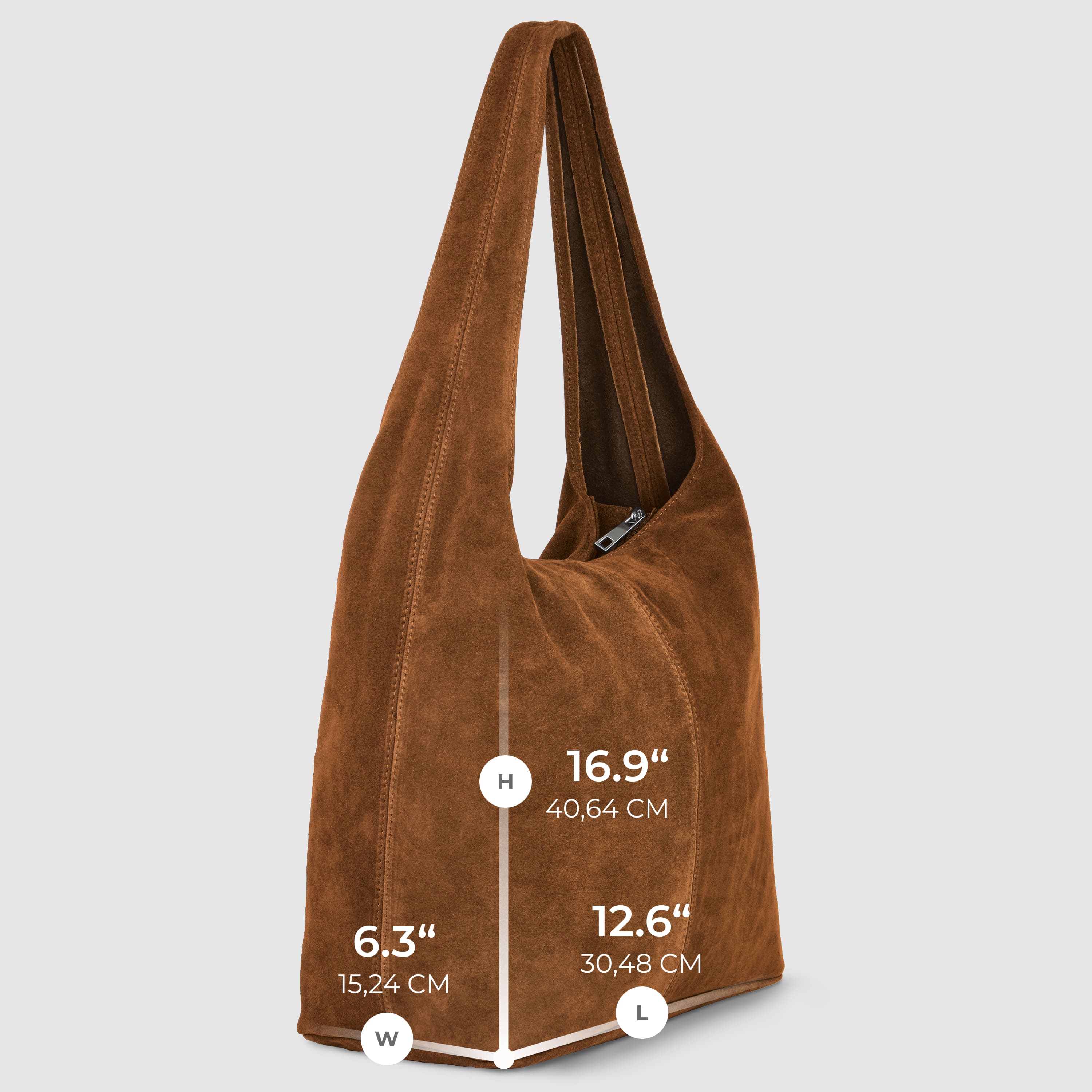 Italian Genuine Suede Hobo Bag | Palermo