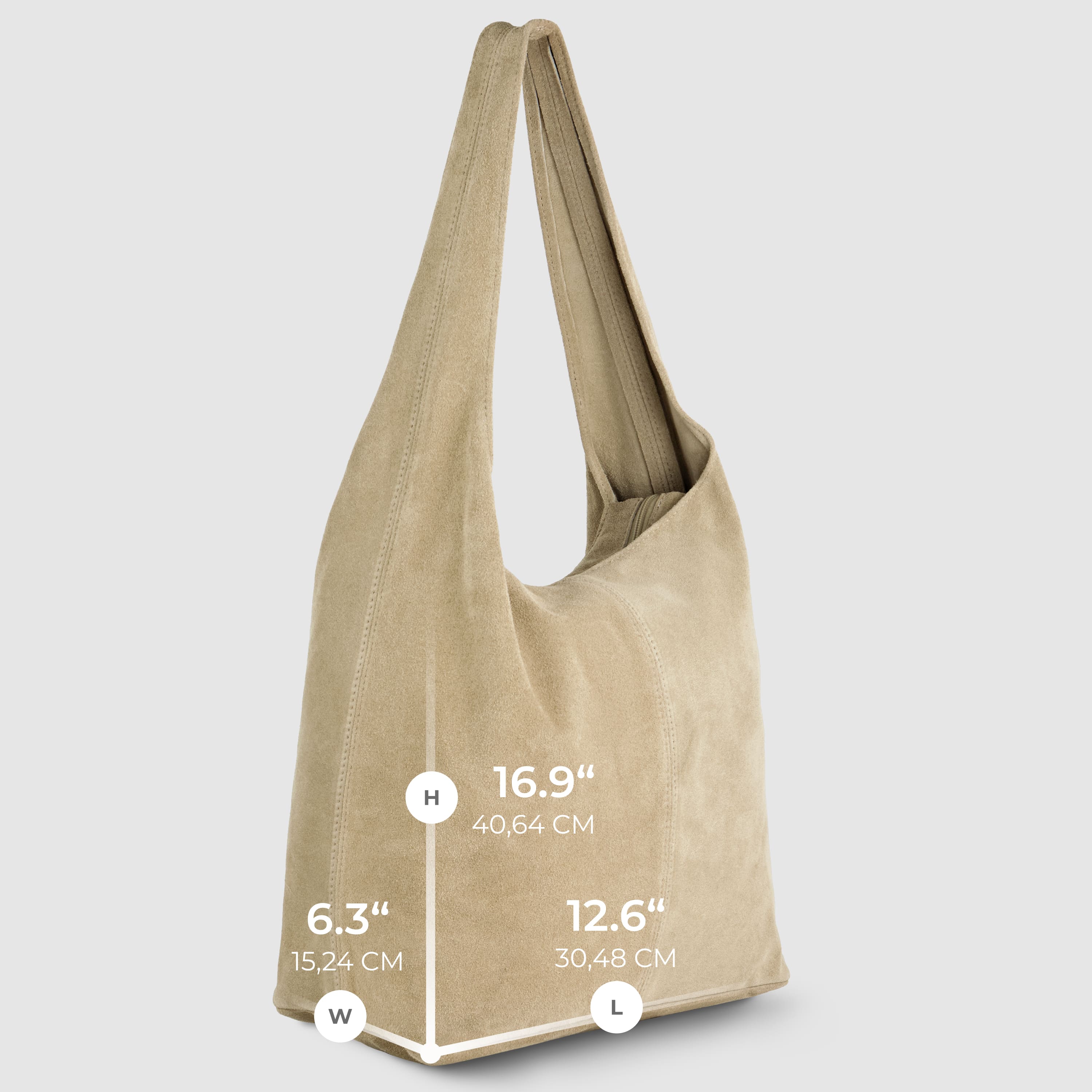 Italian Genuine Suede Hobo Bag | Palermo