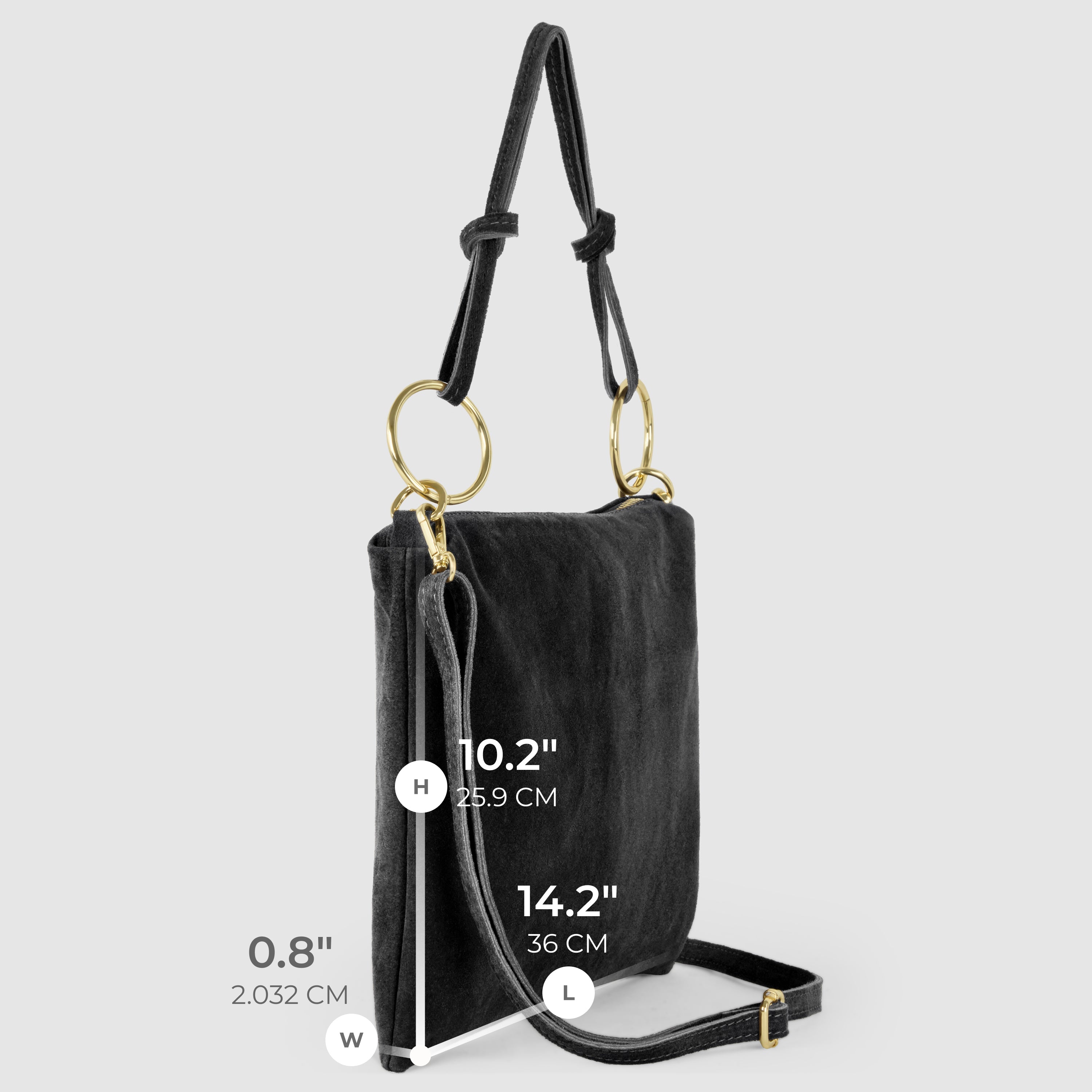 Italian Genuine Suede Shoulder Bag | Modena