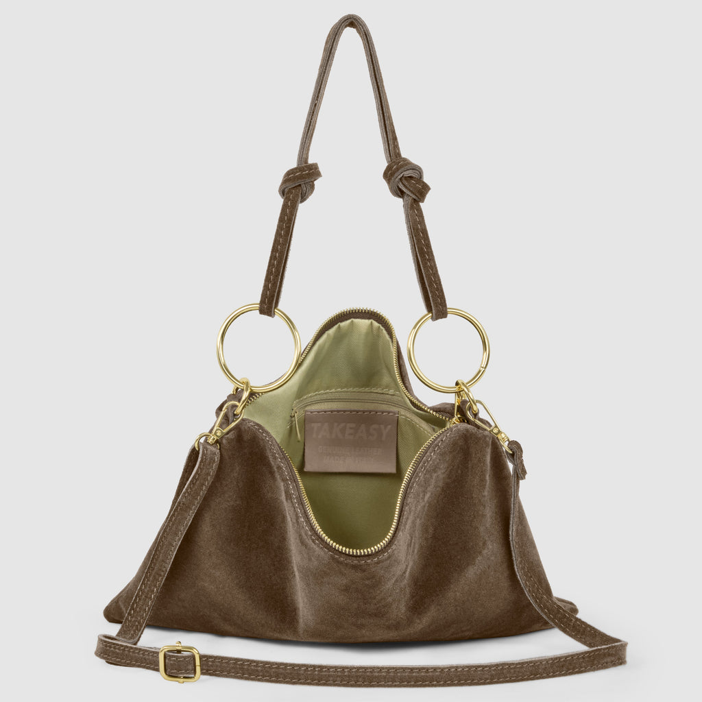 Italian Genuine Suede Shoulder Bag | Modena