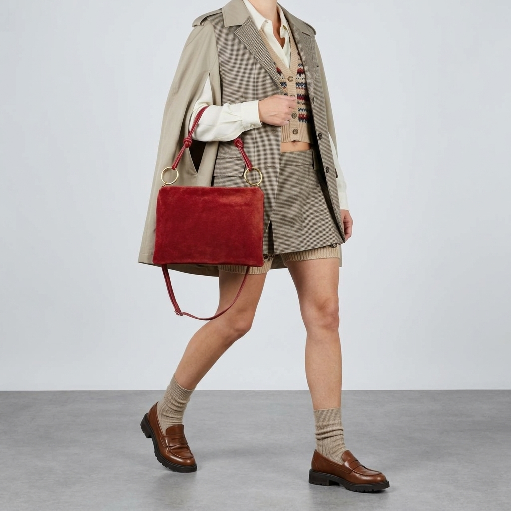 Italian Genuine Suede Shoulder Bag | Modena