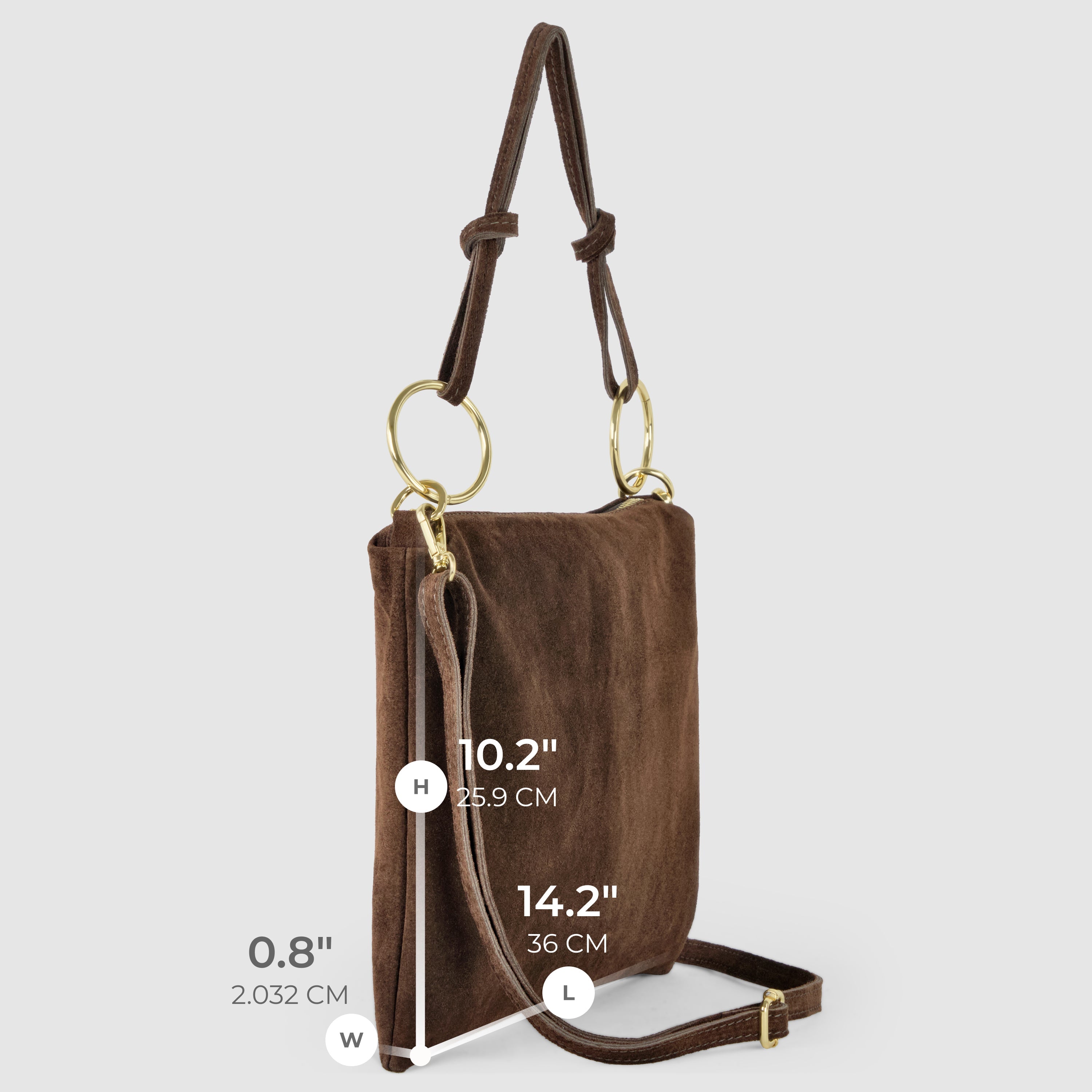 Italian Genuine Suede Shoulder Bag | Modena